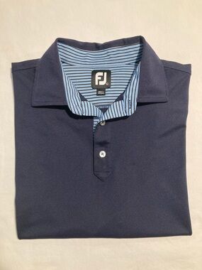 FootJoy Navy Polo with Light Blue Striped Inner Collar (Item No. C6)